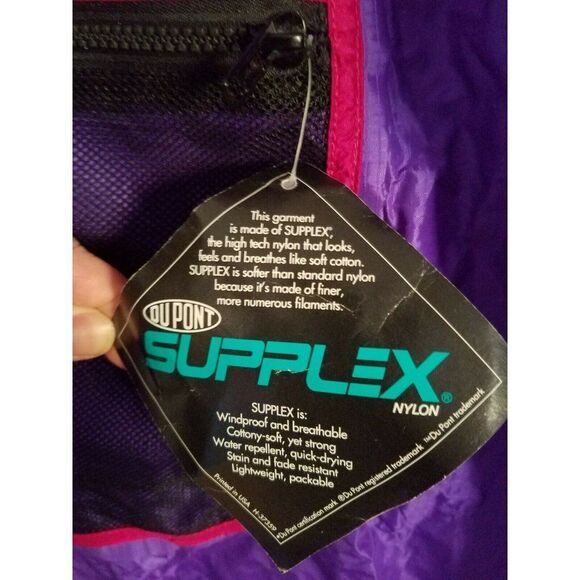 NEW Windbreaker Supplex Nylon Purple Anorak Jacket Womens M Hook and Loop Tags - Picture 3 of 9